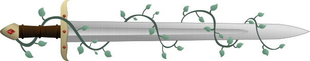 Sword entwined with vines